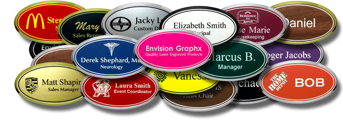 Framed Oval Name Badges